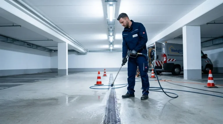 Reinigung von Parkhaus-Entwässerungen